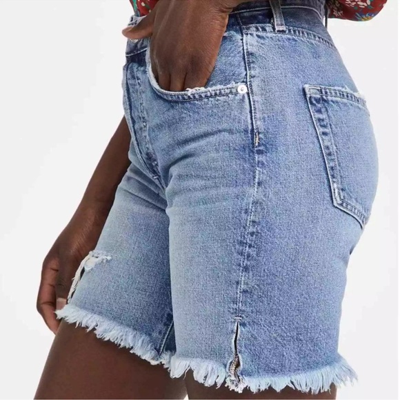 Edwin Womens Cai Longer Length Distressed Jean Shorts in Viva Size 25 - Picture 2 of 9